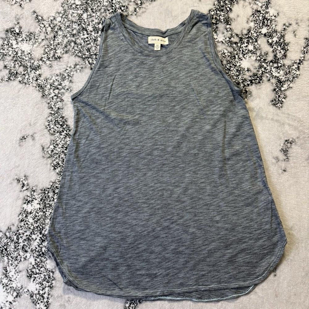 Anthropologie Cloth Stone Tank Top Womens Size XS Gray Rayon Blend Lightweight